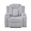 Phil Tab-Pull Recliner Chair with Cup Holders | Light Gray Corduroy