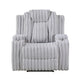 Phil Tab-Pull Recliner Chair with Cup Holders | Light Gray Corduroy