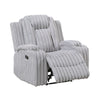 Phil Tab-Pull Recliner Chair with Cup Holders | Light Gray Corduroy