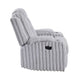 Phil Tab-Pull Recliner Chair with Cup Holders | Light Gray Corduroy