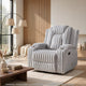 Phil Tab-Pull Recliner Chair with Cup Holders | Light Gray Corduroy
