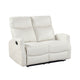 Henly Double Reclining Loveseat | Magazine Pockets | Beige Faux Leather
