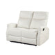Henly Double Reclining Loveseat | Magazine Pockets | Beige Faux Leather