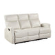 Henly Double Reclining Sofa with Magazine Pockets | Beige Faux Leather