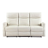 Henly Double Reclining Sofa with Magazine Pockets | Beige Faux Leather