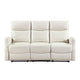 Henly Double Reclining Sofa with Magazine Pockets | Beige Faux Leather