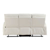 Henly Double Reclining Sofa with Magazine Pockets | Beige Faux Leather