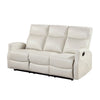 Henly Double Reclining Sofa with Magazine Pockets | Beige Faux Leather