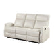 Henly Double Reclining Sofa with Magazine Pockets | Beige Faux Leather