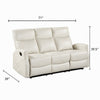 Henly Double Reclining Sofa with Magazine Pockets | Beige Faux Leather