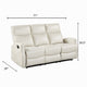 Henly Double Reclining Sofa with Magazine Pockets | Beige Faux Leather