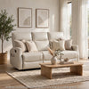 Henly Double Reclining Sofa with Magazine Pockets | Beige Faux Leather