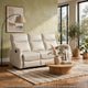 Henly Double Reclining Sofa with Magazine Pockets | Beige Faux Leather