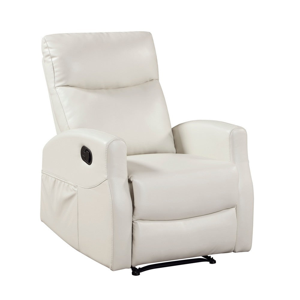 Henley Reclining Chair with Magazine Pocket | Beige Faux Leather