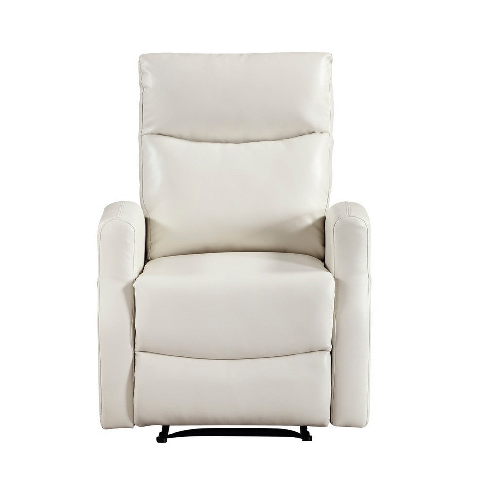 Henley Reclining Chair with Magazine Pocket | Beige Faux Leather