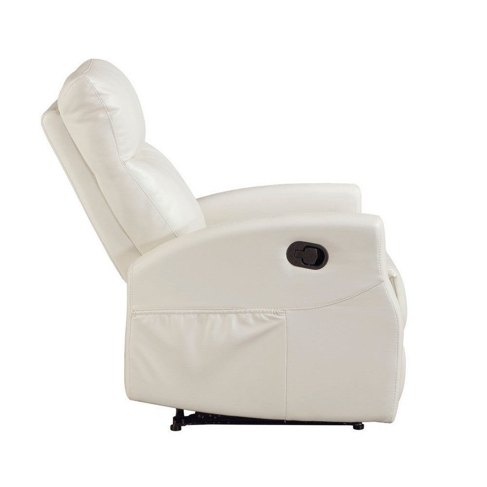 Henley Reclining Chair with Magazine Pocket | Beige Faux Leather