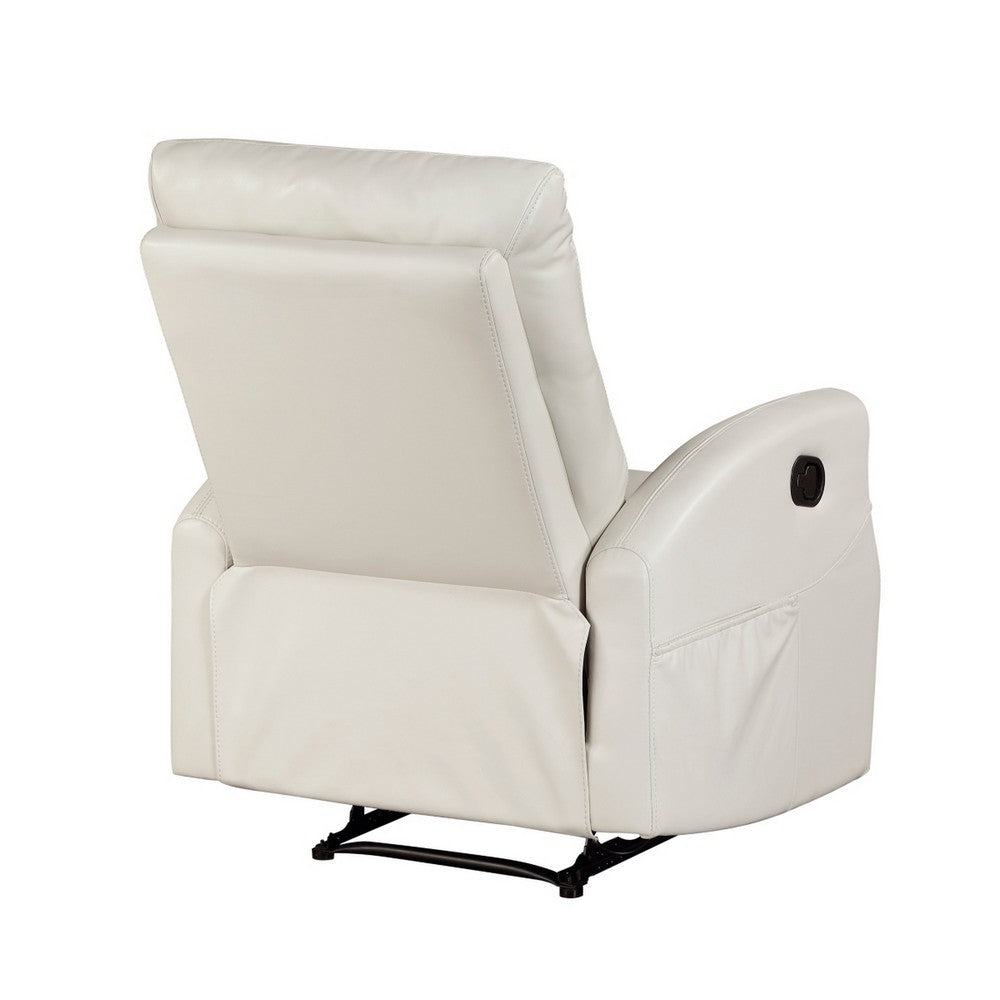 Henley Reclining Chair with Magazine Pocket | Beige Faux Leather