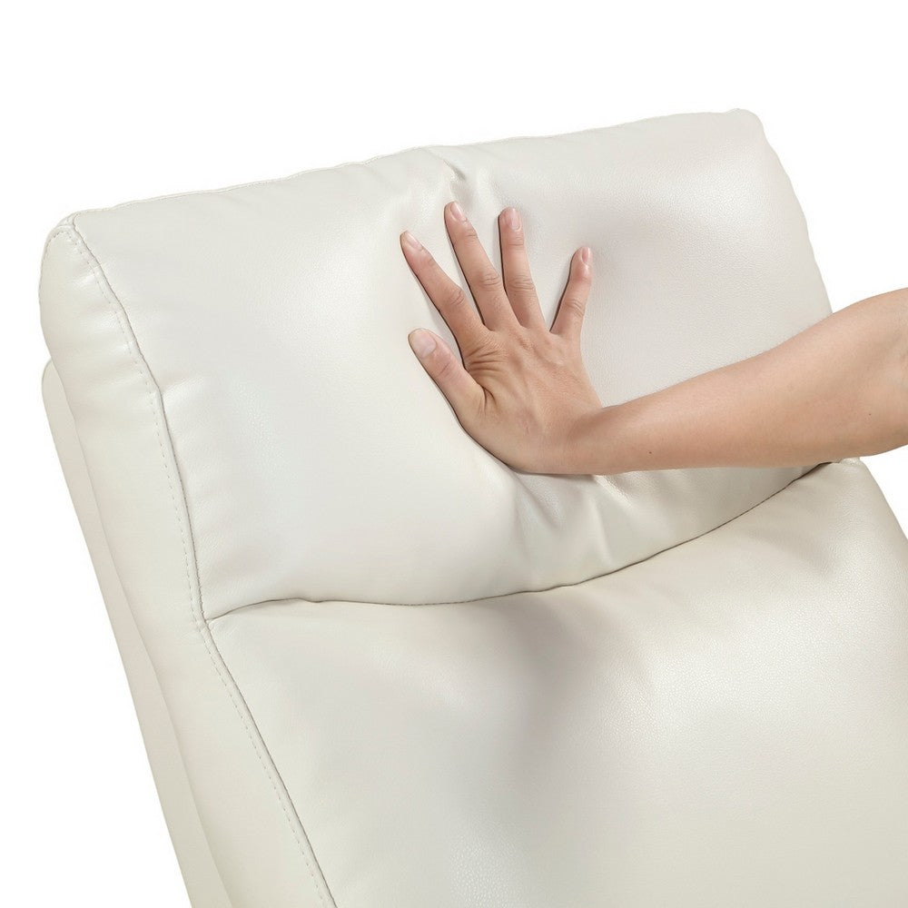 Henley Reclining Chair with Magazine Pocket | Beige Faux Leather