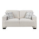 Covey Loveseat with 2 Pillows and Rubberwood Legs | Beige Chenille