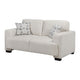 Covey Loveseat with 2 Pillows and Rubberwood Legs | Beige Chenille
