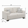 Covey Loveseat with 2 Pillows and Rubberwood Legs | Beige Chenille