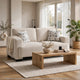 Covey Loveseat with 2 Pillows and Rubberwood Legs | Beige Chenille