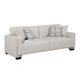 Covey Sofa with 4 Accent Pillows | Rubberwood Legs | Beige Chenille
