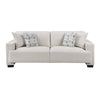Covey Sofa with 4 Accent Pillows | Rubberwood Legs | Beige Chenille
