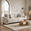 Covey Sofa with 4 Accent Pillows | Rubberwood Legs | Beige Chenille