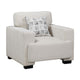 Covey Accent Chair with 1 Pillow and Rubberwood Legs | Beige Chenille