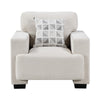 Covey Accent Chair with 1 Pillow and Rubberwood Legs | Beige Chenille