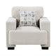 Covey Accent Chair with 1 Pillow and Rubberwood Legs | Beige Chenille