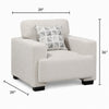 Covey Accent Chair with 1 Pillow and Rubberwood Legs | Beige Chenille