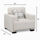 Covey Accent Chair with 1 Pillow and Rubberwood Legs | Beige Chenille