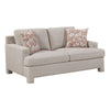 Evany Loveseat with 2 Accent Pillows | Upholstered Legs | Taupe Chenille