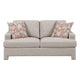 Evany Loveseat with 2 Accent Pillows | Upholstered Legs | Taupe Chenille
