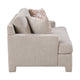 Evany Loveseat with 2 Accent Pillows | Upholstered Legs | Taupe Chenille