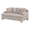 Evany Loveseat with 2 Accent Pillows | Upholstered Legs | Taupe Chenille