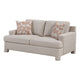 Evany Loveseat with 2 Accent Pillows | Upholstered Legs | Taupe Chenille
