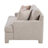 Evany Loveseat with 2 Accent Pillows | Upholstered Legs | Taupe Chenille