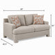Evany Loveseat with 2 Accent Pillows | Upholstered Legs | Taupe Chenille