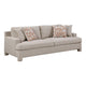 Evany Sofa with 4 Accent Pillows | Upholstered Legs | Taupe Chenille