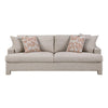Evany Sofa with 4 Accent Pillows | Upholstered Legs | Taupe Chenille