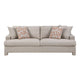 Evany Sofa with 4 Accent Pillows | Upholstered Legs | Taupe Chenille