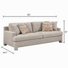 Evany Sofa with 4 Accent Pillows | Upholstered Legs | Taupe Chenille