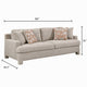 Evany Sofa with 4 Accent Pillows | Upholstered Legs | Taupe Chenille