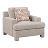 Evany Accent Chair with 1 Pillow and Upholstered Legs | Taupe Chenille