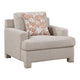 Evany Accent Chair with 1 Pillow and Upholstered Legs | Taupe Chenille