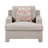 Evany Accent Chair with 1 Pillow and Upholstered Legs | Taupe Chenille