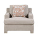 Evany Accent Chair with 1 Pillow and Upholstered Legs | Taupe Chenille